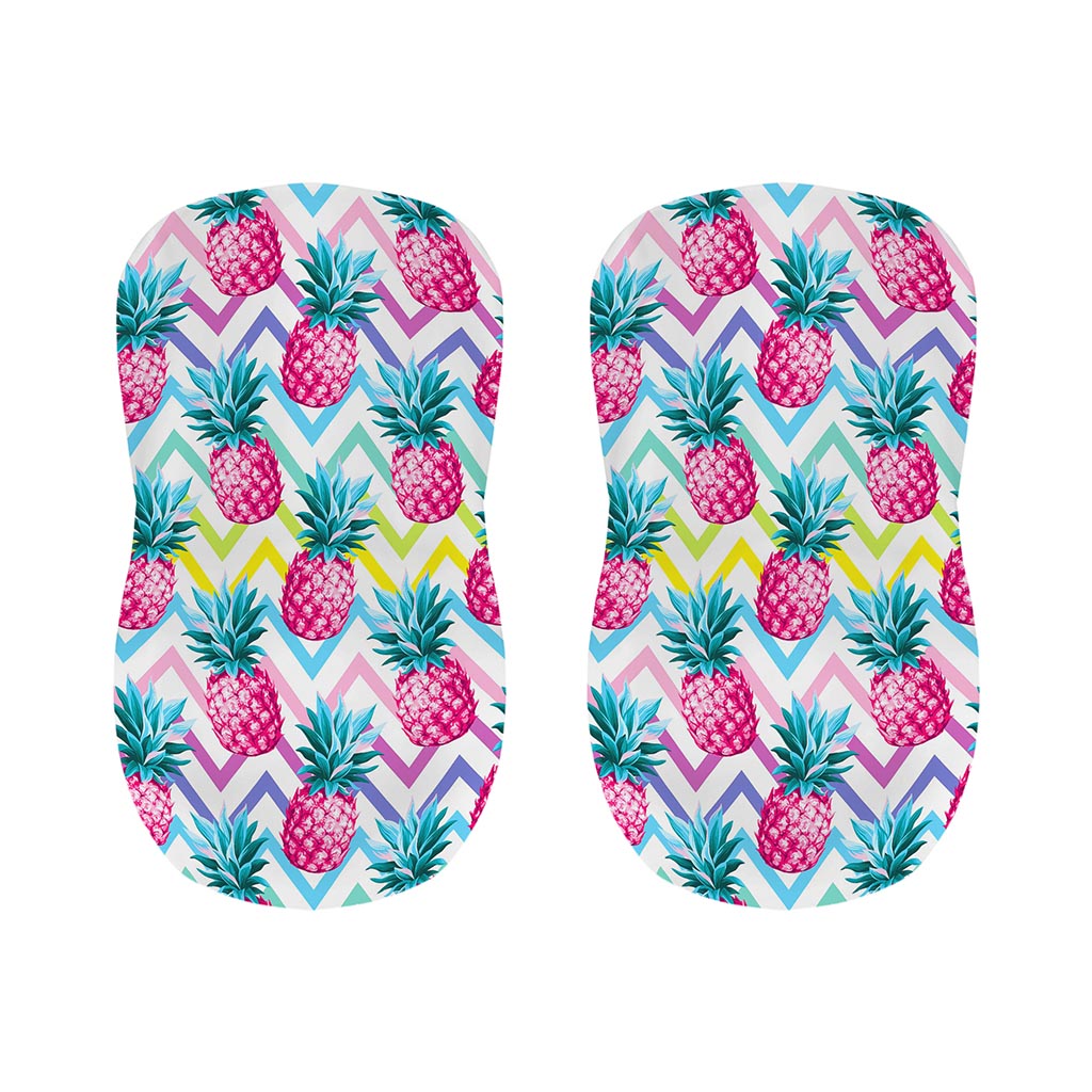 Neon Zig Zag Pineapple Pattern Print Bar Stool Covers