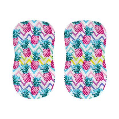 Neon Zig Zag Pineapple Pattern Print Bar Stool Covers