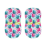 Neon Zig Zag Pineapple Pattern Print Bar Stool Covers