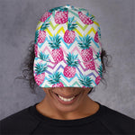 Neon Zig Zag Pineapple Pattern Print Baseball Cap