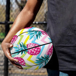 Neon Zig Zag Pineapple Pattern Print Basketball