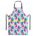 Neon Zig Zag Pineapple Pattern Print Bib Apron With Pocket
