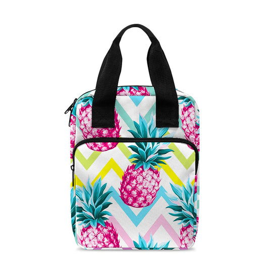 Neon Zig Zag Pineapple Pattern Print Bible Tote Bag