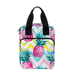 Neon Zig Zag Pineapple Pattern Print Bible Tote Bag
