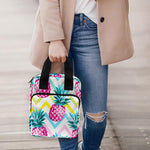 Neon Zig Zag Pineapple Pattern Print Bible Tote Bag