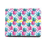 Neon Zig Zag Pineapple Pattern Print Bifold Wallet