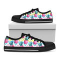 Neon Zig Zag Pineapple Pattern Print Black Low Top Sneakers
