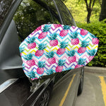 Neon Zig Zag Pineapple Pattern Print Car Side Mirror Covers