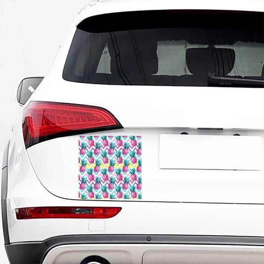 Neon Zig Zag Pineapple Pattern Print Car Sticker