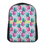 Neon Zig Zag Pineapple Pattern Print Casual Backpack