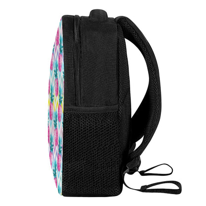Neon Zig Zag Pineapple Pattern Print Casual Backpack