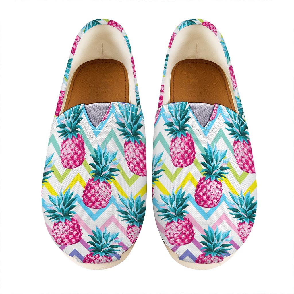 Neon Zig Zag Pineapple Pattern Print Casual Shoes