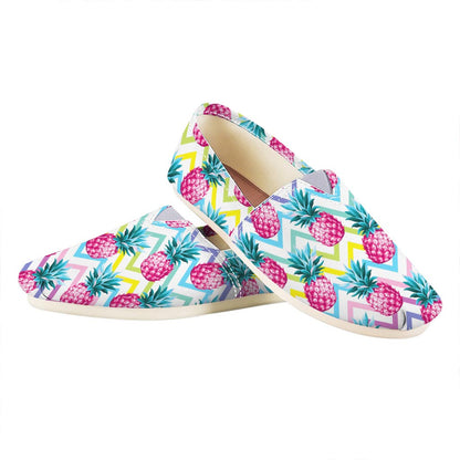 Neon Zig Zag Pineapple Pattern Print Casual Shoes