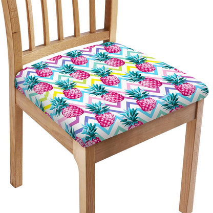 Neon Zig Zag Pineapple Pattern Print Chair Cushion Cover