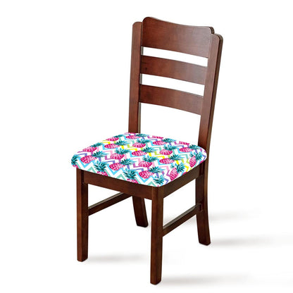 Neon Zig Zag Pineapple Pattern Print Chair Cushion Cover