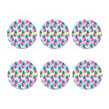Neon Zig Zag Pineapple Pattern Print Coaster Set