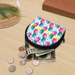 Neon Zig Zag Pineapple Pattern Print Coin Purse