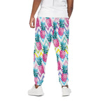 Neon Zig Zag Pineapple Pattern Print Cotton Pants