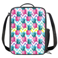 Neon Zig Zag Pineapple Pattern Print Crossbody Lunch Bag