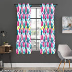 Neon Zig Zag Pineapple Pattern Print Curtain