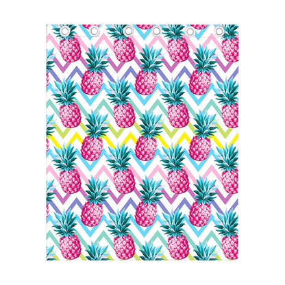 Neon Zig Zag Pineapple Pattern Print Curtain