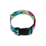 Neon Zig Zag Pineapple Pattern Print Dog Collar
