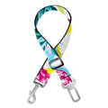 Neon Zig Zag Pineapple Pattern Print Dog Seat Belt