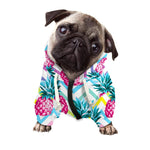 Neon Zig Zag Pineapple Pattern Print Dog Zip Up Hoodie