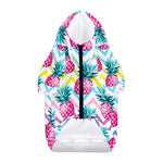 Neon Zig Zag Pineapple Pattern Print Dog Zip Up Hoodie