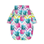 Neon Zig Zag Pineapple Pattern Print Dog Zip Up Hoodie