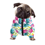 Neon Zig Zag Pineapple Pattern Print Dog Zip Up Jacket