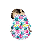 Neon Zig Zag Pineapple Pattern Print Dog Zip Up Jacket