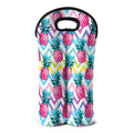 Neon Zig Zag Pineapple Pattern Print Double Neoprene Wine Tote