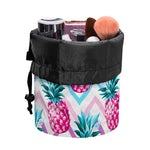 Neon Zig Zag Pineapple Pattern Print Drawstring Makeup Bag