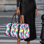 Neon Zig Zag Pineapple Pattern Print Duffle Bag