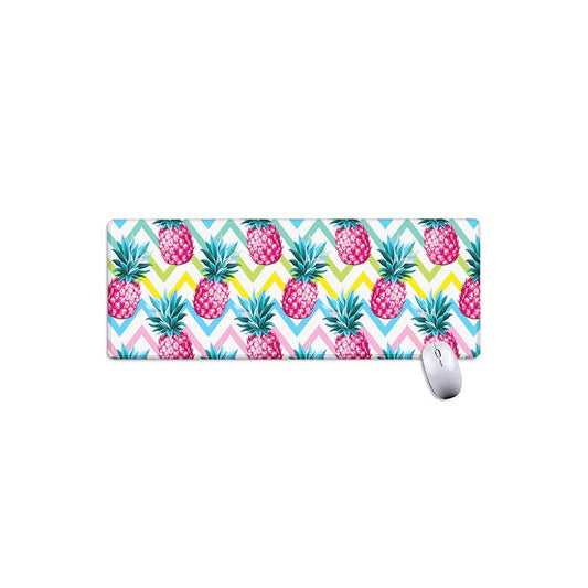 Neon Zig Zag Pineapple Pattern Print Extended Mouse Pad