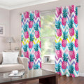 Neon Zig Zag Pineapple Pattern Print Extra Wide Grommet Curtains
