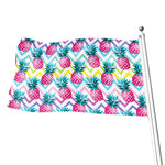 Neon Zig Zag Pineapple Pattern Print Flag
