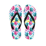 Neon Zig Zag Pineapple Pattern Print Flip Flops