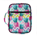 Neon Zig Zag Pineapple Pattern Print Front Pocket Bible Bag