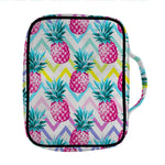 Neon Zig Zag Pineapple Pattern Print Front Pocket Bible Bag