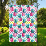 Neon Zig Zag Pineapple Pattern Print Garden Flag
