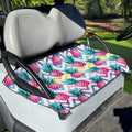Neon Zig Zag Pineapple Pattern Print Golf Cart Seat Cover