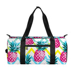 Neon Zig Zag Pineapple Pattern Print Gym Bag