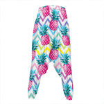 Neon Zig Zag Pineapple Pattern Print Hammer Pants