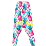 Neon Zig Zag Pineapple Pattern Print Hammer Pants