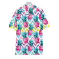 Neon Zig Zag Pineapple Pattern Print Hawaiian Shirt