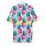 Neon Zig Zag Pineapple Pattern Print Hawaiian Shirt