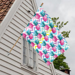 Neon Zig Zag Pineapple Pattern Print House Flag