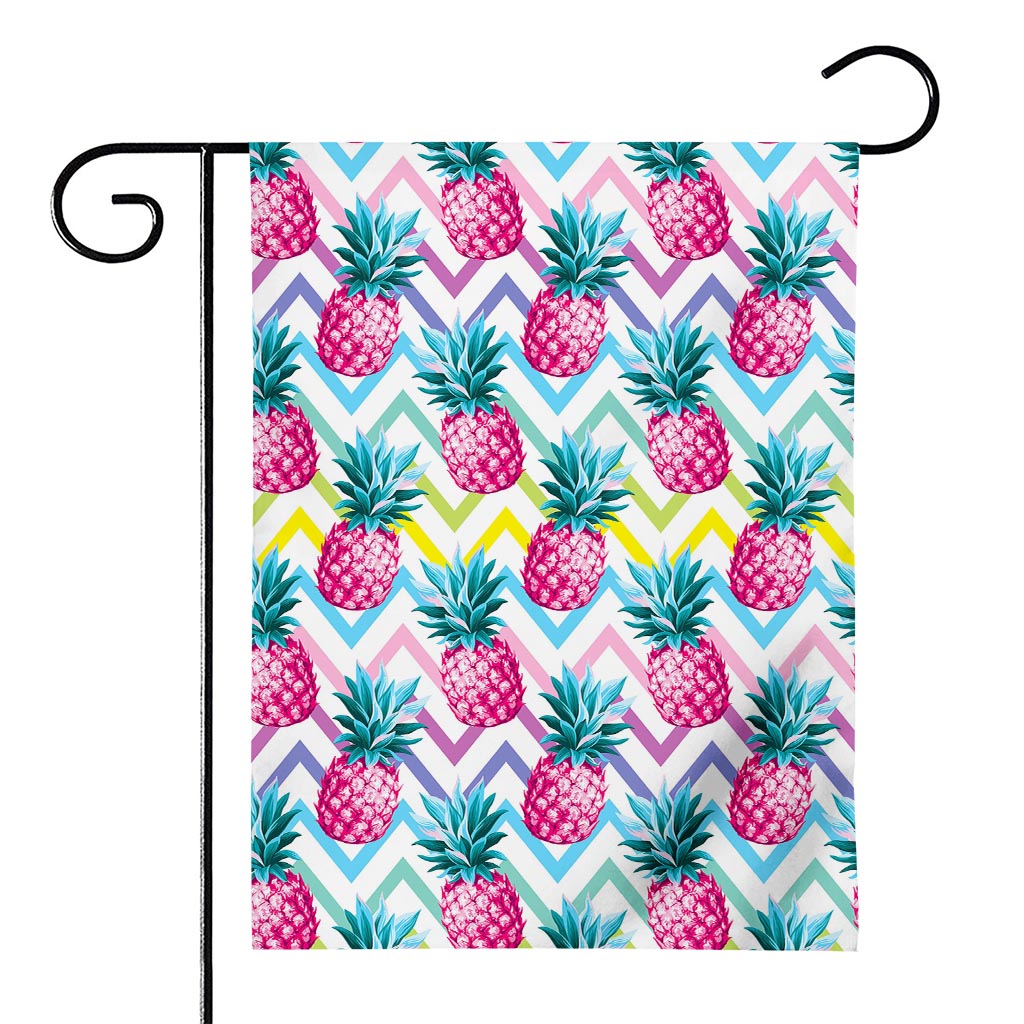 Neon Zig Zag Pineapple Pattern Print House Flag